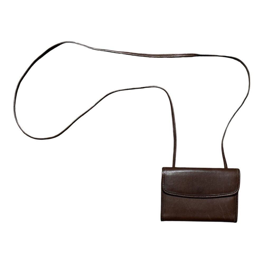 COACH Multifunction Purse #7219 Mahogany Brown Leather Vintage 90s Coin Wallet